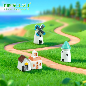 <span class=keywords><strong>Casa</strong></span> de Molino de Viento Weij, Adornos de Micropaisaje con Musgo, Artesanías Decorativas de Paisajes con Suculentas, <span class=keywords><strong>Casa</strong></span> Castillo - Product Image 2
