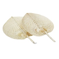 Hiçbir MOQ zanaat çocuk serin ve retro örgü el Fan kalp/Handwoven kişiselleştirilmiş palmiye Rattan el fanlar