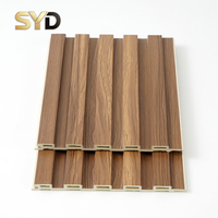 Panel Dinding WPC 150*9mm Motif Geometris Modern Serat Kayu Tahan Air Tahan Api Untuk Rumah Tangga & Komersial Dekorasi Interior Dinding
