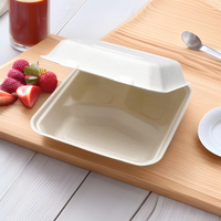 Stoviglie e Contenitori Biodegradabili Monouso 9x6 Pollici con 2 Scomparti in Polpa di Carta Bagassa per Alimenti e Verdure per Feste