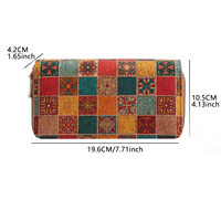 Grosir Dompet ritsleting kapasitas besar multifungsi mewah Fashion Retro dompet tempat kartu wanita kulit PU panjang