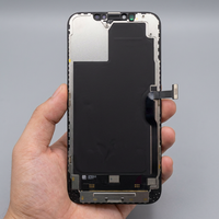 Écran OLED souple de remplacement pour iPhone 12 Pro Max, avec cadre noir, pièce de réparation tactile LCD