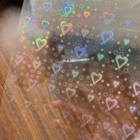 Película Transparente Holográfica de Vidrio Roto para Laminación en Frío, Película PET Holográfica Iridiscente de Vidrio Roto, Hecho en China