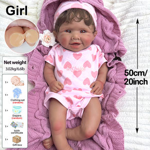 Esnek bacaklarda 1:1 simülasyon yumuşak silikon yeniden doğmuş bebek el-köklü saç 20 "yenidoğan kız bellek bakımı arkadaşı bebek - Product Image 3
