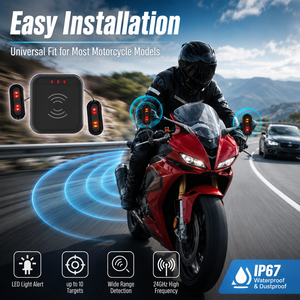 Sistem Blind Spot Sepeda Motor Sensor Radar 24GHz Tahan Air IP67 Peringatan LED 150 °   Kit Jangkauan Jauh Sudut Lebar 30M - Product Image 3