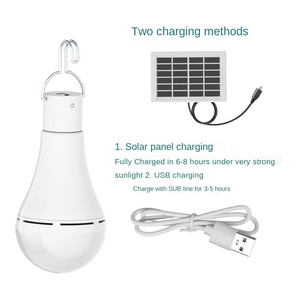 Luz Solar para Exteriores, <span class=keywords><strong>Bombilla</strong></span> de Emergencia para Acampar, 7W, 300LM, Recargable, 3m, Temporizador Remoto - Product Image 6