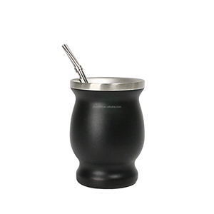 Vaso <span class=keywords><strong>de</strong></span> té <span class=keywords><strong>de</strong></span> acero inoxidable con aislamiento al vacío, vaso <span class=keywords><strong>de</strong></span> té <span class=keywords><strong>de</strong></span> doble pared <span class=keywords><strong>de</strong></span> 8oz con pajita, 4oz, Mate, calabaza - Product Image 3