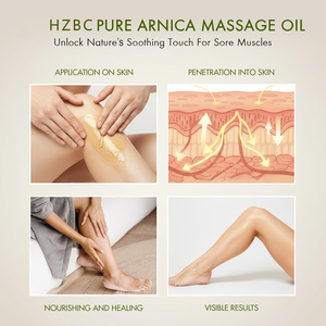 Huile de massage à l'arnica en marque propre - Relaxante et rafraîchissante, aromathérapie à la lavande et à la camomille, pour hommes et femmes, tous types de peau - Product Image 4