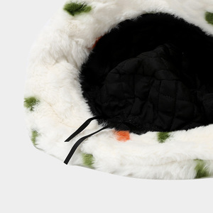 Chapeau bob en fausse fourrure de lapin blanc Art Déco japonais, style coréen, frais, automne-hiver, accessoires de sport d'hiver en plein air - Product Image 5