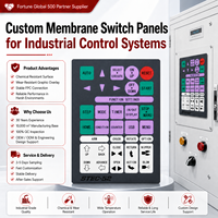 Teclado de Membrana Industrial Personalizado de Fábrica, Interruptor de Membrana HMI con Gráficos en Relieve, Panel de Control Impermeable, Teclado de Membrana con Botones