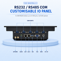 PC Panel Industri 10.1 Inci Intel N100 Tanpa Kipas 1280x800 Layar Sentuh PCAP Depan IP65 RS232 COM RJ45 VGA 12V DC