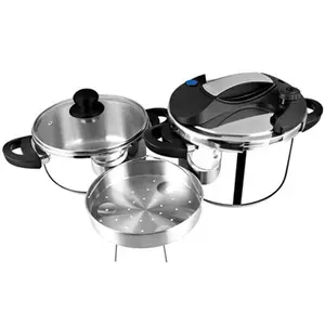 Luxury Home Sử Dụng 100kpa Thép Không Gỉ 4 + 6L Đặt Hợp Chất Dưới Kẹp Khóa Nồi Áp Suất Sản Xuất Tại Trung Quốc - Product Image 1