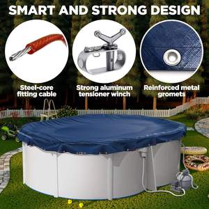 <span class=keywords><strong>Cubierta</strong></span> de <span class=keywords><strong>Piscina</strong></span> DAMARY para Piscinas Enterradas con Cable y Cabrestante, Material de PE Resistente y Duradero - Product Image 3