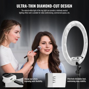 Support trépied, 3 supports pour télécommande iPhone pour diffusion en direct, coiffeur, maquillage, lumière LED ronde pour selfie - Product Image 5