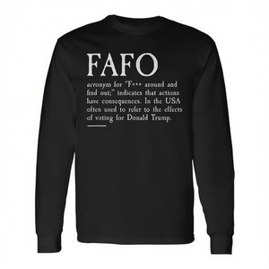 Camiseta de manga larga Fafo Meaning 2026 negra unisex talla adulto - Product Image 2