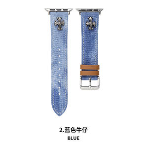 Correa de Reloj Retro YK2 Chrome Heartt Vintage Denim Compatible con Apple Watch 98765 para <span class=keywords><strong>Hombre</strong></span> y Mujer - Product Image 4