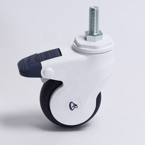 Stabile & sichere, flexibel drehbare Schraubwellen-Lenkrolle mit Einzelrad und Feststellfunktion für Postpartum-Mutter-Baby-Bett - Product Image 3