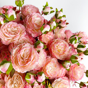 Simulato <span class=keywords><strong>fiore</strong></span> di peonia occidentale <span class=keywords><strong>fiore</strong></span> di seta essiccato Bouquet tavolo decorazione floreale soggiorno all'ingrosso - Product Image 1