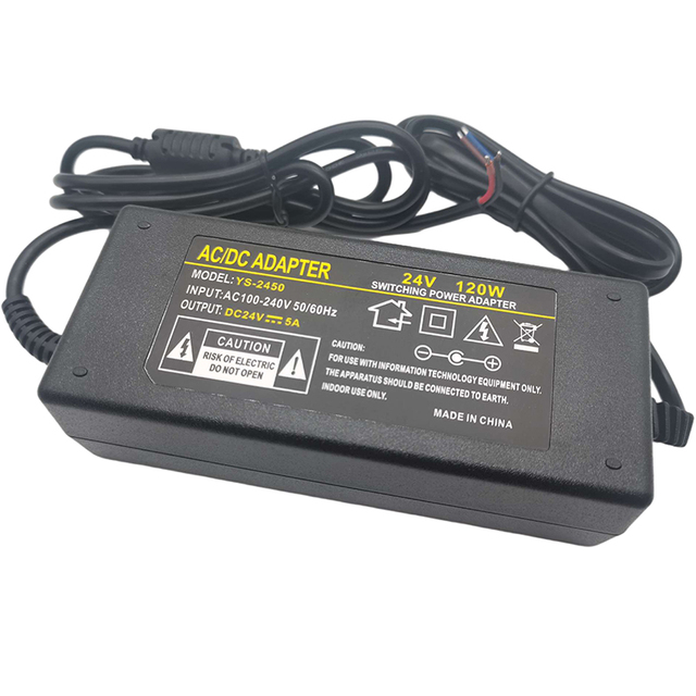 AC 100V-240V Converter Switching Transformer 24v 5a 120w Power Supply Adapter for LED Strip Light LCD Monitor Security System