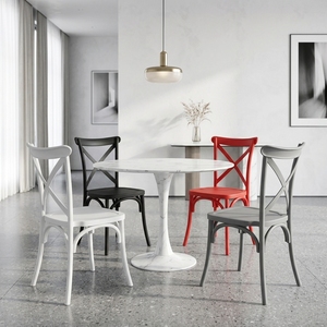 Sillas de Plástico Modernas y Minimalistas para Exteriores, Sillas Ligeras de Lujo para Comedor, Bodas y Banquetes, Diseño de Respaldo Cruzado - Product Image 6