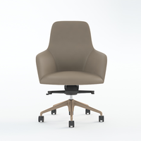 Chaise de bureau pivotante exécutive minimaliste personnalisée à dossier moyen et structure monobloc pour le bureau et la maison