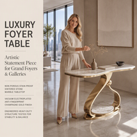 Console d'entrée moderne de luxe avec éclairage, meuble mural étroit minimaliste italien pour hôtels et salons