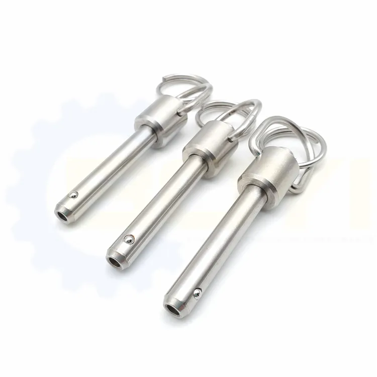 Custom 17-4 stainless steel ring handle marine quick reelase hitch pins