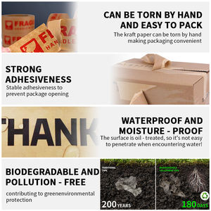 <span class=keywords><strong>Nastro</strong></span> Adesivo in Carta Kraft Rinforzato con Fibra, Stampato su Misura, 3 Pollici X 375 Piedi, per Sigillatura Cartoni - Product Image 3