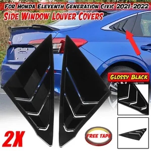 Car Rear Side <b>Window</b> Louver Covers Vents Trim <b>Window</b> Shutters <b>Shade</b> Cover For Honda For Civic 11th Eleventh Generation 2021-2022 - Product Image 1