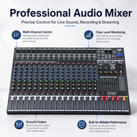 Console de mixage audio professionnelle EX-1600 16 canaux avec 24 effets DSP, USB, Bluetooth pour studio, scène, streaming en direct et DJ