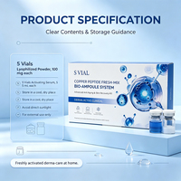 Kit de Poudre Lyophilisée de Peptide de Cuivre GHK-Cu Bleu Marque Blanche – Ampoule Lyophilisée Avancée pour la Réparation Post-Procédure
