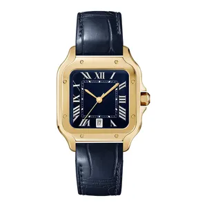 Relógio de quartzo de marca personalizada com pulseiras de aço para homens, relógio de luxo com calendário quadrado de designer de moda popular