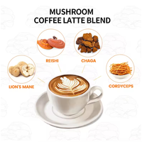Café aux champignons 10 champignons Crinière de lion Cordyceps Queue de dinde Mélangé avec de l'arabica gourmet Café instantané stimulant l'immunité