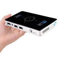 Mini-projecteur de poche DLP, projecteur de cinéma 3D en plein air, vidéo intelligente portable, Android, batterie rechargeable, Full HD