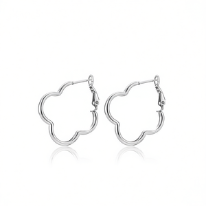 Pendientes de aro con forma de flor Amy Amy, plata 925, joyería de uso diario a la moda para mujer PE2501 - Product Image 3