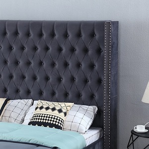 <span class=keywords><strong>Letto</strong></span> matrimoniale di lusso <span class=keywords><strong>su</strong></span> <span class=keywords><strong>misura</strong></span> con testiera a cassonetto e gambe in metallo, 1,8 m, rivestimento in velluto, per camera da <span class=keywords><strong>letto</strong></span> padronale, modello esportazione - Product Image 3