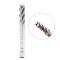 Fraise à queue en carbure 1/4 pouce, 2 dents, brillante, 65HRC, longueur 1 pouce, lot de 2 pour machines de fraisage horizontales et fraisage CNC