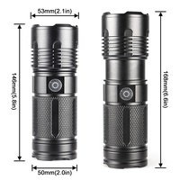 Torche tactique à LED haute puissance à 4 sources avec batterie USB rechargeable à longue portée pour la photographie et la lumière d'appoint