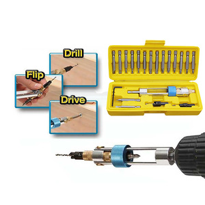 ZHCY 20-Piece High-Speed Steel Countersunk Drill <b>Bit</b> <b>Set</b> With <b>Screwdriver</b> Converter For Cordless Drill Metal Drilling - Product Image 1