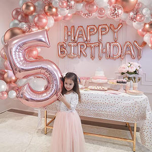 Kit de guirlande de ballons or rose, confettis blancs, décoration d'<span class=keywords><strong>anniversaire</strong></span> pour femmes et filles - Product Image 3