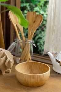 ชามไม้ทำมือ งานฝีมือธรรมชาติ คุณภาพพรีเมียม ยั่งยืน ออร์แกนิค เหมาะสำหรับใช้ในบ้าน ห้องครัว โต๊ะอาหาร - Product Image 4