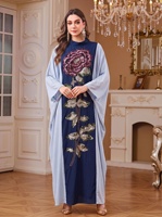 Robe de soirée brodée pour femmes, paillettes brillantes, robe longue florale, abaya musulmane, vêtements ethniques, jalabiya, Ramadan, Maroc, Dubaï, kaftan