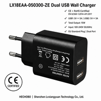 Chargeur mural USB double port Shenzhen Lvxiangyuan 5V 3A avec prises US EU UK, certifié ETL CE UKCA FCC OTP QC 3.0 pour écouteurs et téléphones mobiles