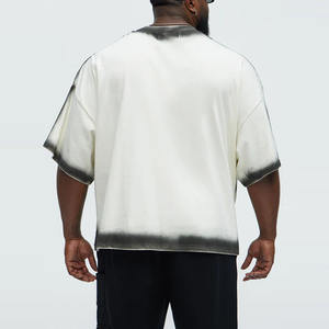 <span class=keywords><strong>Abbigliamento</strong></span> all'ingrosso LEDUO T-shirt da <span class=keywords><strong>uomo</strong></span> Custom Plus Size qualità dei pesi massimi Top 100% cotone Boxy Fit retrò T-shirt da <span class=keywords><strong>uomo</strong></span> - Product Image 2