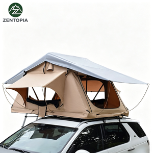 Tente de toit souple en <span class=keywords><strong>toile</strong></span> Pop Canvas <span class=keywords><strong>pour</strong></span> 4 personnes, camping SUV, imperméable, 4 saisons, résistante aux UV, fenêtres en maille, <span class=keywords><strong>fenêtre</strong></span> panoramique, 4x4 - Product Image 6