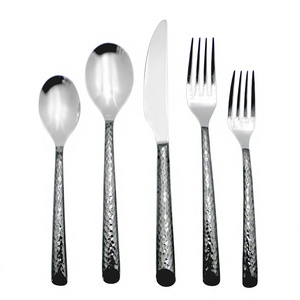 Juego de Cubiertos de Acero Inoxidable de 24 Piezas para Cocina, Color Negro, Plateado, Oro Rosa Mate, Cuchillos, Tenedores y Cucharas para Cena, Venta al por Mayor OEM - Product Image 1