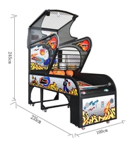 Machine de basket-ball d'intérieur anglophone Machine de jeu d'arcade de basket-ball de rue avec construction en métal