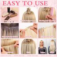 Colección de Herramientas Profesionales para Extensiones de Cabello, Kit de Instalación de Extensiones de Cabello con Punta I y Micro Link, con Almacenamiento Portátil para Uso Doméstico