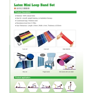 Bộ 5 dây thun tập thể dục cao cấp, dài 12 inch, chất liệu cao su tự nhiên, đàn hồi cao, nhiều màu sắc, dùng cho tập gym, yoga, thể thao, tập luyện - Product Image 5