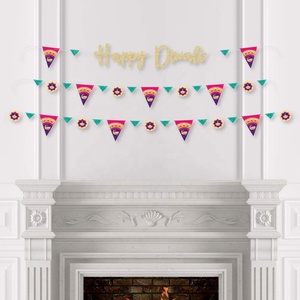 <span class=keywords><strong>Divali</strong></span>-guirnalda de banderines coloridos para decoración de fiestas, suministros para decoración de fiestas, Festival de luces - Product Image 6